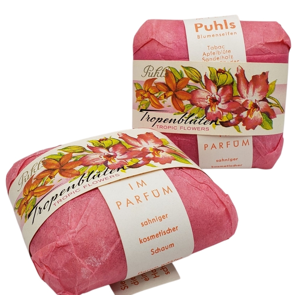 🔷️Vintage Puhls Tropenbluten Tropic Flowers  Soap Bars  New in Package